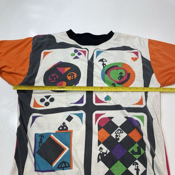 VTG 60s Catalina Surfers Abstract Art Playing Cards Grunge MOD Hippie Shirt Med - Picture 6 of 8